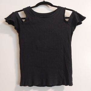 American Eagle Outfitters Black Ribbed Blouse